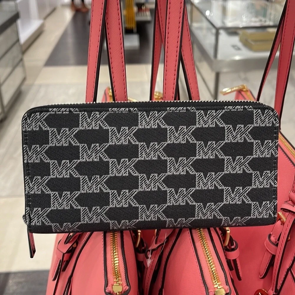 Michael Kors Men’s Women’s Cooper Tech Zip Around Wallet Black Multi Unisex NWT